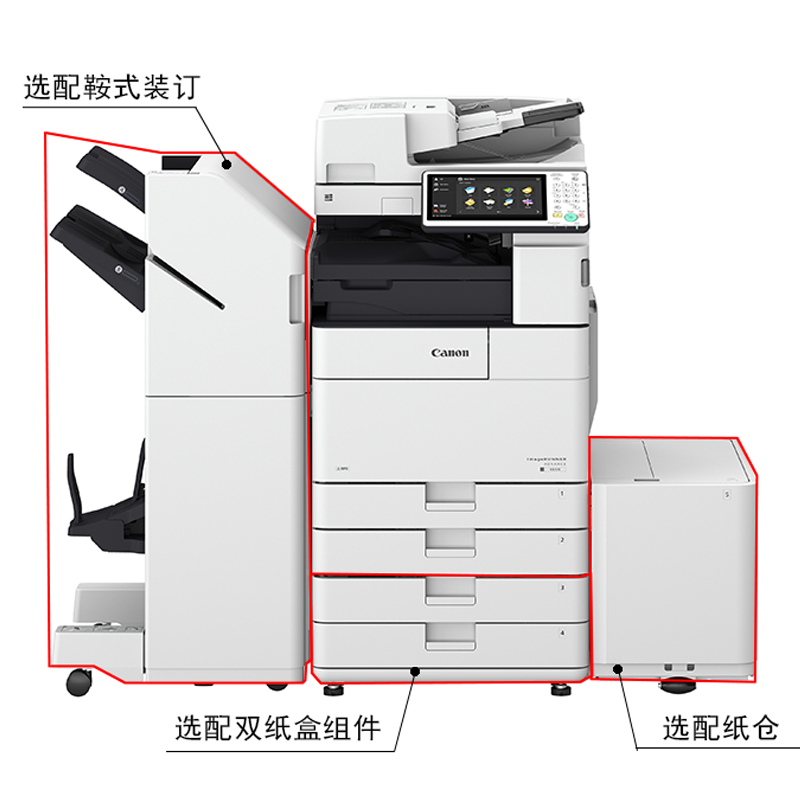 佳能(Canon)iR-ADV4525 A3黑白数码复合机(复印/打印/存储/发送/标配双面输稿器/送工作柜)高清大图