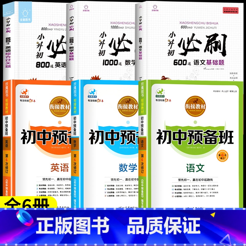 【全6册】小升初必刷题+小升初预备班 小学升初中 【正版】2024小升初必刷题人教版语文数学英语总复习资料书专项训练习册