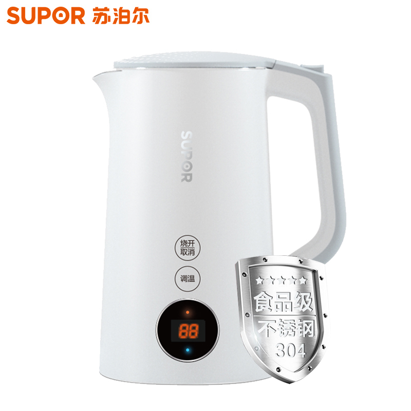 苏泊尔(SUPOR)电热水壶1.5L家用自动断电智能恒温热水壶保温泡茶不锈钢烧水壶SW-15J69A