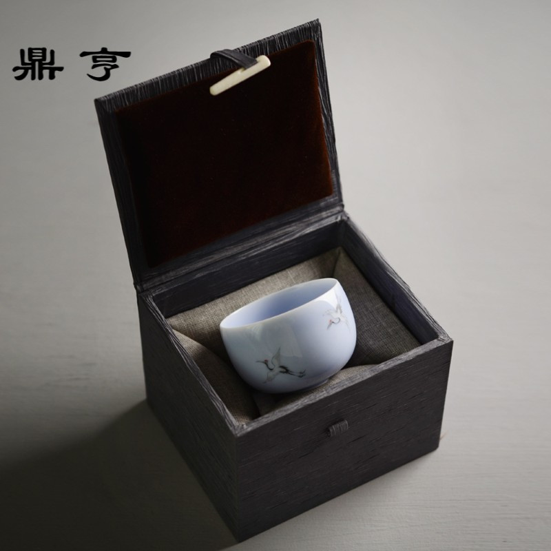 鼎亨景德镇纯手工釉上精品主人杯薄胎品茗杯茶具茶杯