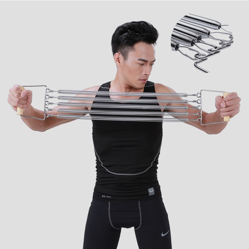 会军(Huijun) HJ-B013二用拉力器木柄拉力器胸肌扩胸器臂力训练器家用健身器材