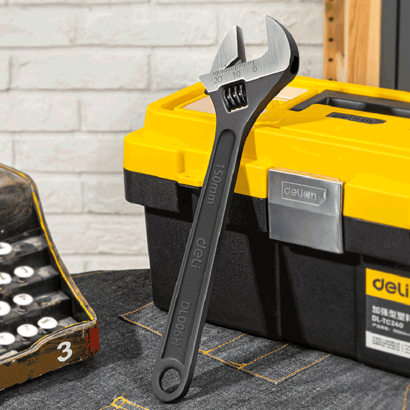 得力(deli)活动扳手6英寸发黑活动扳手 DL006H 5个起订图片