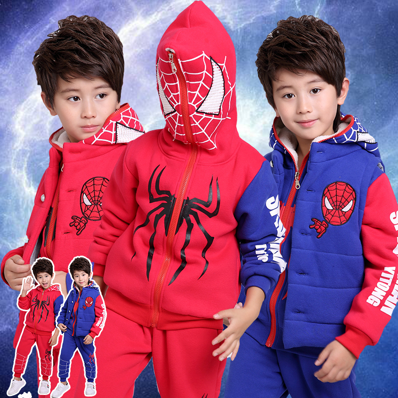 天使皇国儿童套装天使皇国男童套装冬装蜘蛛侠衣服儿童加绒加厚冬季超人奥特曼战衣保暖冬款帅气中大童休闲运动套洋气小男孩卡通卫衣三件套童装男冬 价格图片品牌报价 苏宁易购天使皇国旗舰店