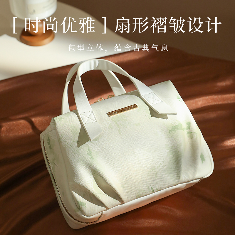 乐活旅行新中式化妆包手提便携式外出化妆品洗漱品化妆收纳包高清大图