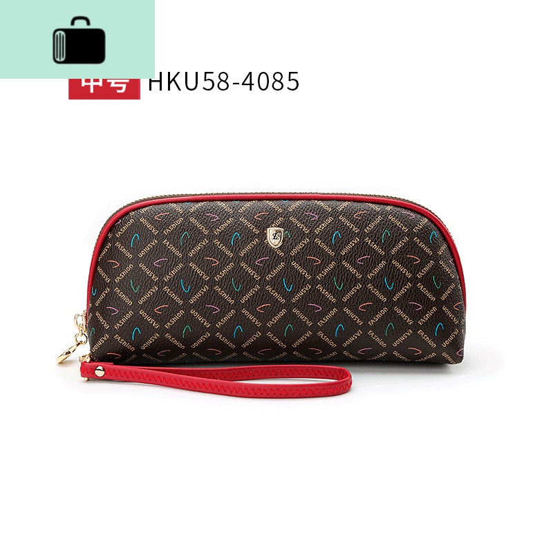 款手拿包女欧美钱包长款大容量拉链多功能妈妈小包NEW LAKE HKU58-4085啡/酒红中号