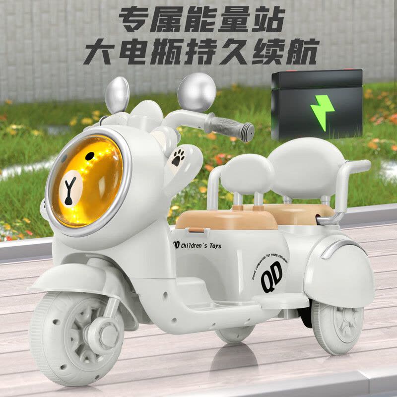 米迪象 儿童电动摩托车三轮车可坐人充电玩具车 大电双驱 遥控图片