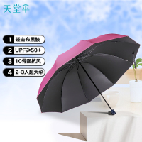 天堂伞 加大加固高密拒水碰击布防紫外线一甩干三折双人商务晴雨伞 33212E1283