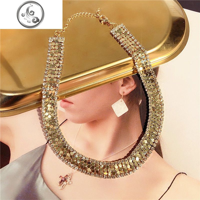 时尚个性夸张百搭锁骨装饰短款毛衣链配衣服的挂饰配饰项链秋冬潮 JiMi高清大图