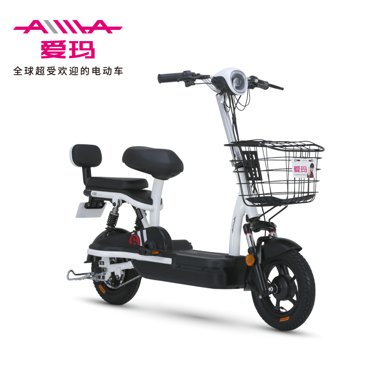 爱玛（AIMA）12可酷 电动车 可提取锂电池 一体式大踏板 新国标3C大证 电瓶车代步车