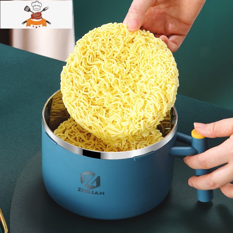 敬平ins北欧304不锈钢双层饭盒上班族便当餐盒小学生食堂打饭缸快餐杯图片