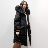 yaloo/雅鹿羽绒服女中长款 新款冬季韩版过膝连帽加厚潮