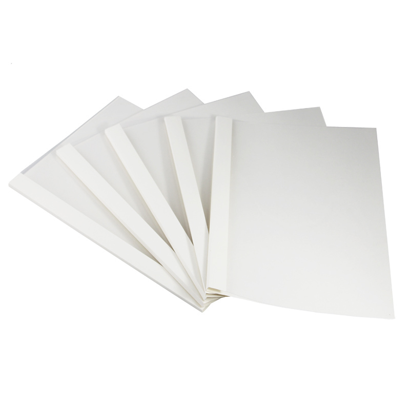 装订机封套 透明胶装封皮标书合同装订封面 pvc彩色文件套 白色12mm