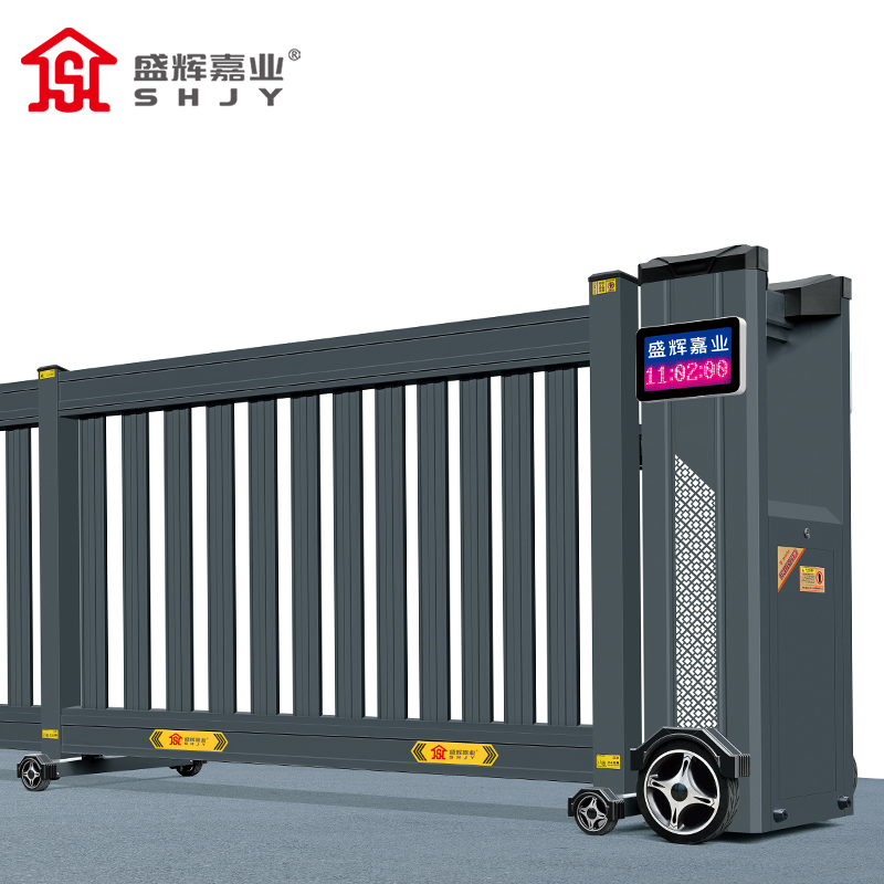 盛辉嘉业 电动伸缩门智能分段大门铝合金无轨段滑平移门营地直线门 智能分段大门