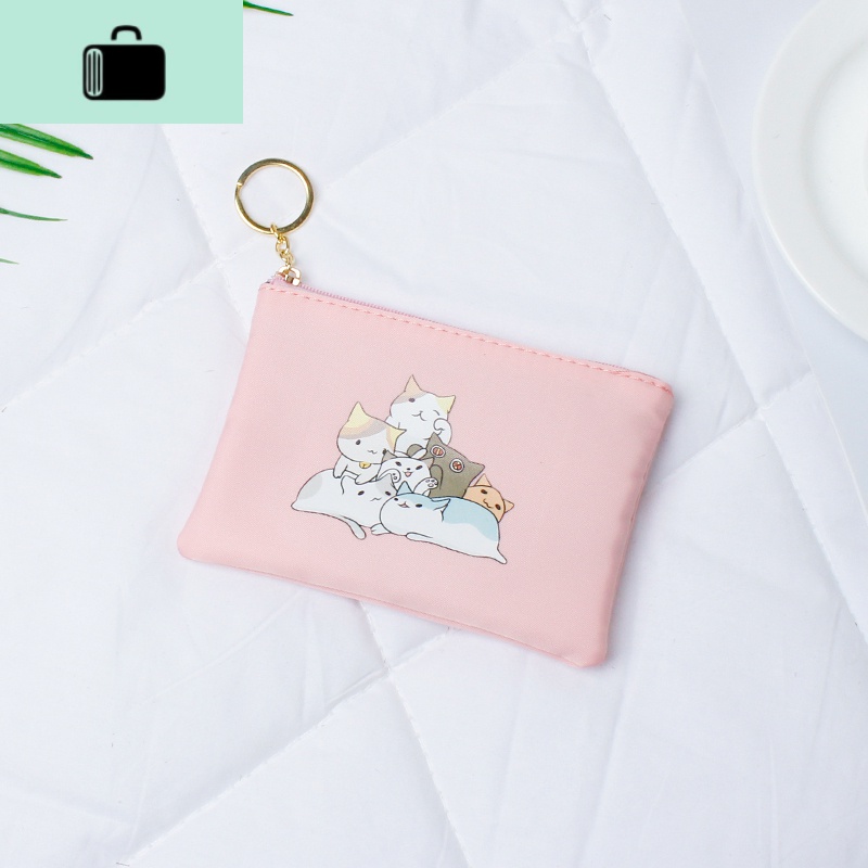 2020新款韩版可爱小白兔时尚硬币袋女小钱包零钱包女简约迷你短款NEW LAKE 粉色【猫咪家族】