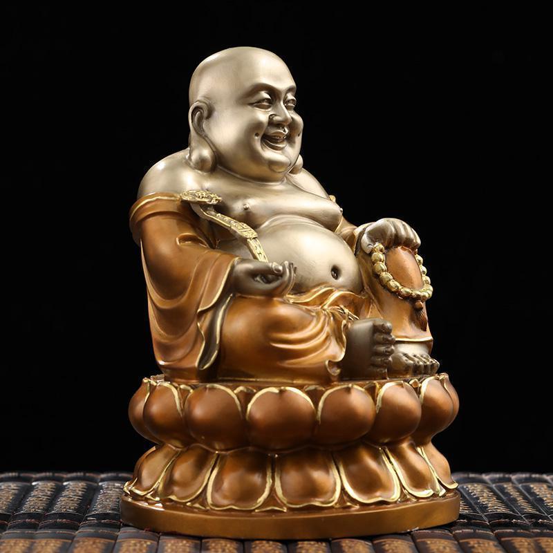 纯铜弥勒佛大肚笑佛像摆件工艺品客厅玄关位风水家居供奉_150_894