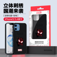 ESCASE 苹果12手机壳iPhone12mini套硅胶软边5.7英寸全包防摔刺绣工艺漫威正版创意潮牌黑红蜘蛛侠灰雷神
