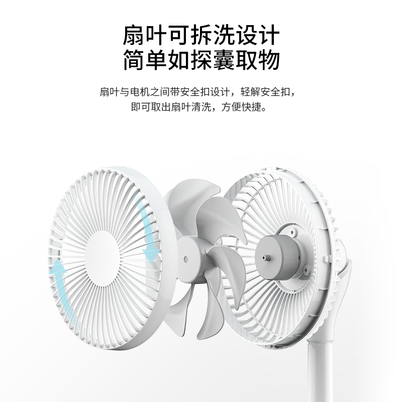 西点（SEEDEN）电风扇 KF-1560 USB充电 3档 正常风 台式学生扇 5W 小风扇 台扇 便携迷你 手持扇