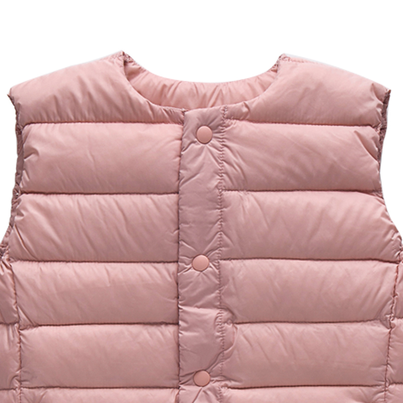 拉里宝贝Lioniebaby童装2019秋冬新品儿童轻薄羽绒服男女童内外穿保暖防风羽绒背心内搭豆沙粉