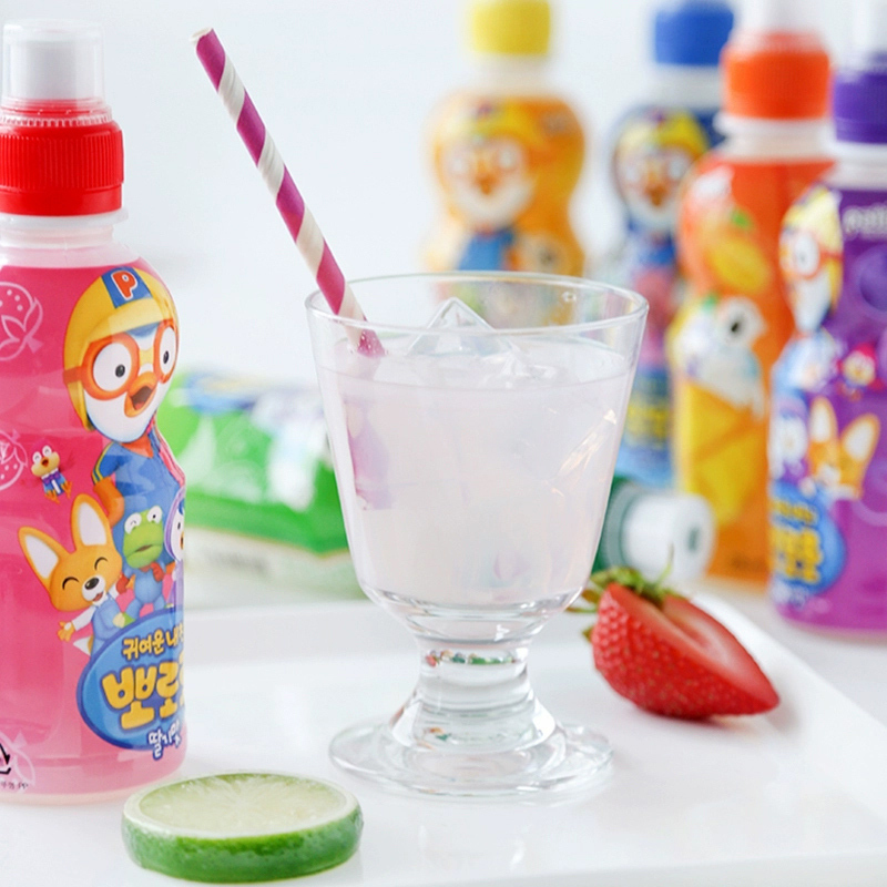 韩国进口 啵乐乐Pororo 儿童果味饮料 草莓味 235ml *6 瓶装