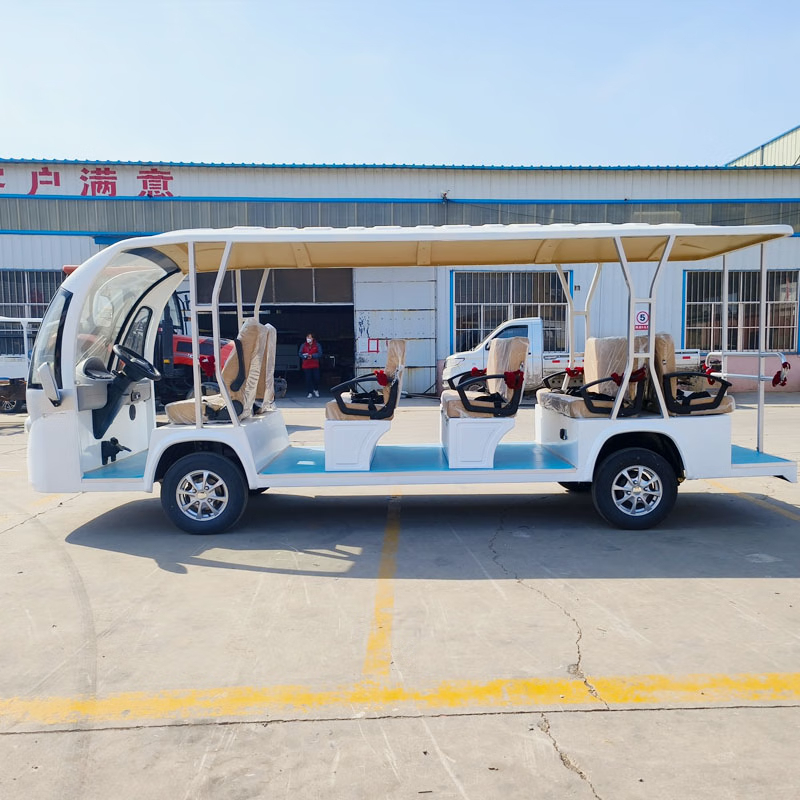德武军恒电动观光车电动巡逻车敞篷14座大巴车4000瓦+72v100ah*6只铅酸电池刹车助力