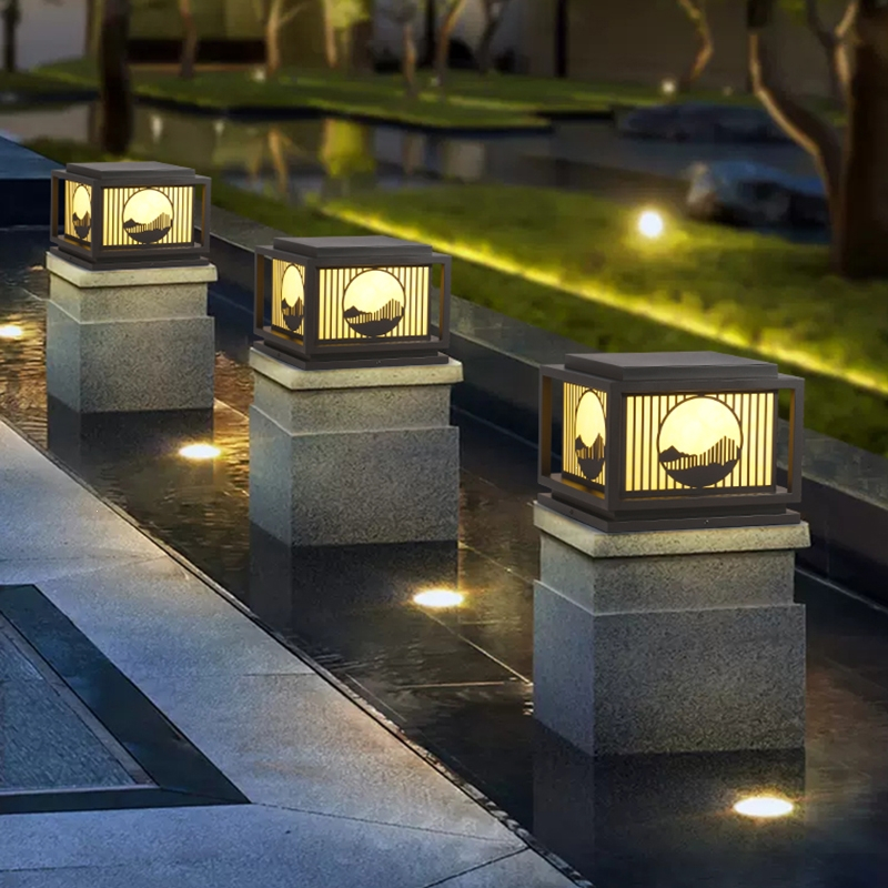 藤印象柱头灯太阳能户外门柱灯别墅庭院灯柱子围墙灯花园大门景观灯