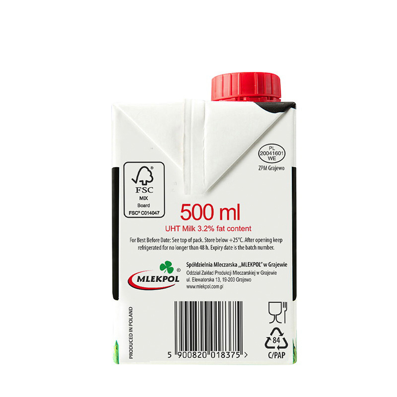 兰雀(Laciate)全脂牛奶500ml*8/箱 波兰进口