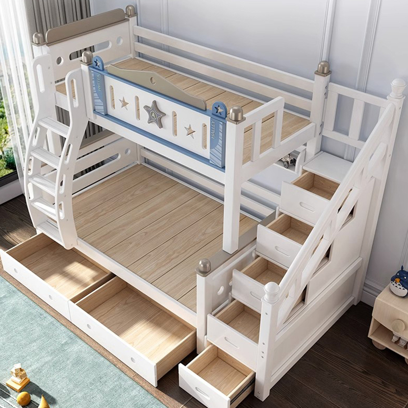 上下铺双层床白蜡木大人高低床小户型子母儿童床实木上下床
