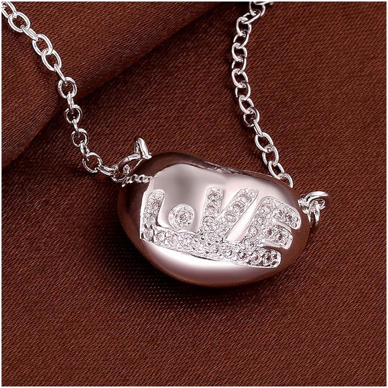 N621Women Silver Necklace 镀925纯银女项链日韩版锁骨链潮人送女朋友七夕情人节礼物