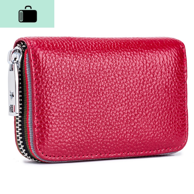 新款大容量卡包女防磁防盗刷头层牛皮 时尚多卡位男士拉链驾驶证NEW LAKE女士钱包/卡包高清大图