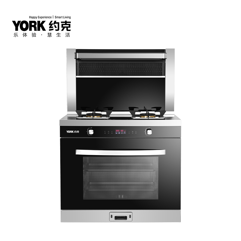 约克(YORK)智能集成灶 YK-J25Z蒸消一体排油烟机燃气灶蒸箱消毒柜一体套装 天然气/液化气