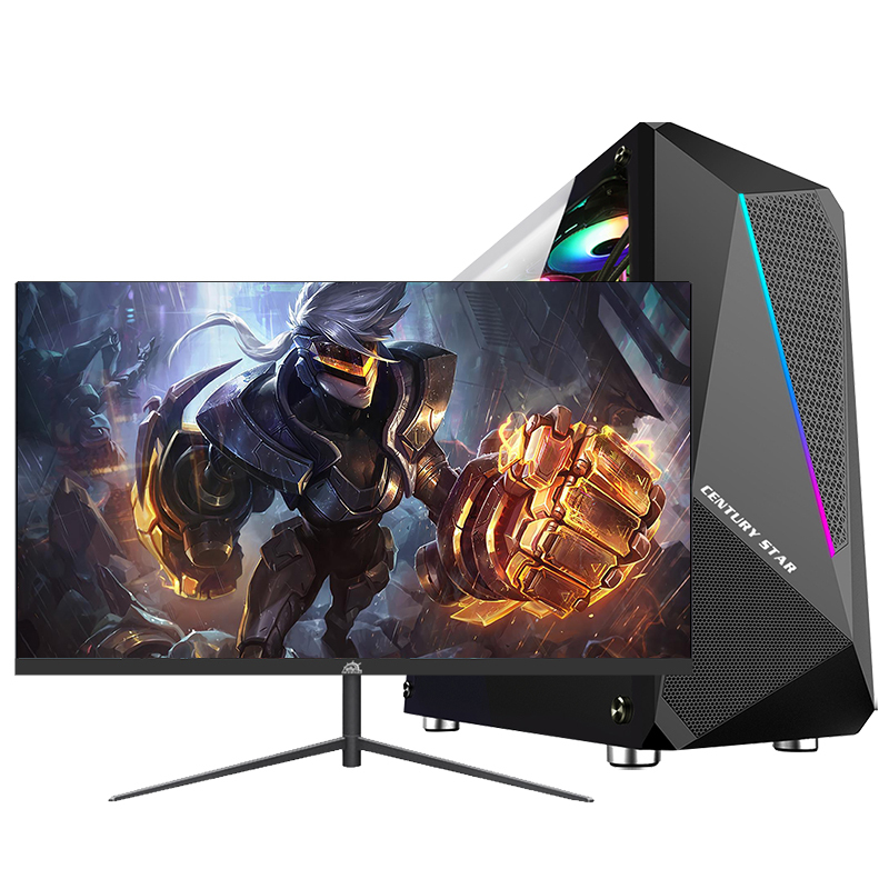 铭能 i9级八核E5 2660/RX550 4G独显/16G内存/256G固态+500G机械盘 台式机 DIY组装机 台式电脑家用办公组装电脑学生电脑台式游戏电脑主机+27英寸全套
