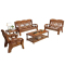 富莱斯宝 实木沙发办公沙发椅排椅 1+2+3+长茶几+方茶几 套