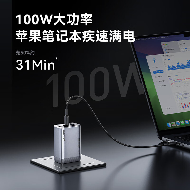 安克(anker) 氮化镓100W充电器PD快充type-c头 A2688高清大图