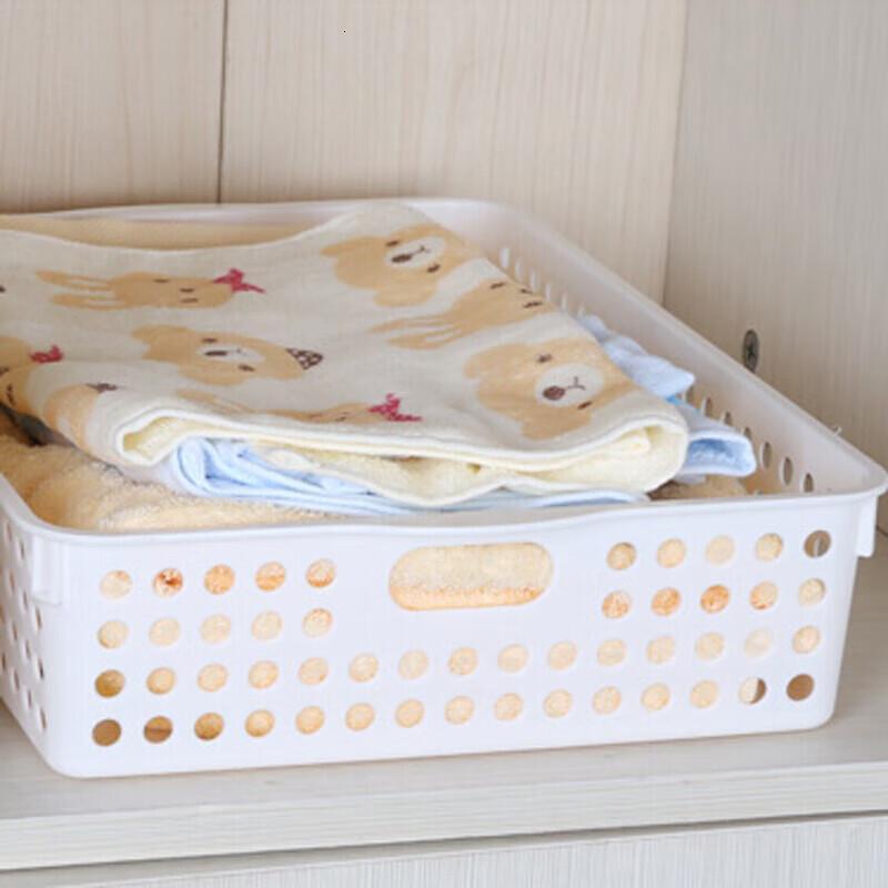 茶花(CHAHUA)圆点收纳筐 桌面收纳篮厨房储物篮 滤水篮水果篮洗菜篮-XL 4个装高清大图