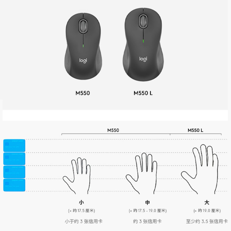罗技(Logitech)M550无线蓝牙鼠标 办公蓝牙鼠标人体工学双模鼠标大小手可选男女通用 粉色