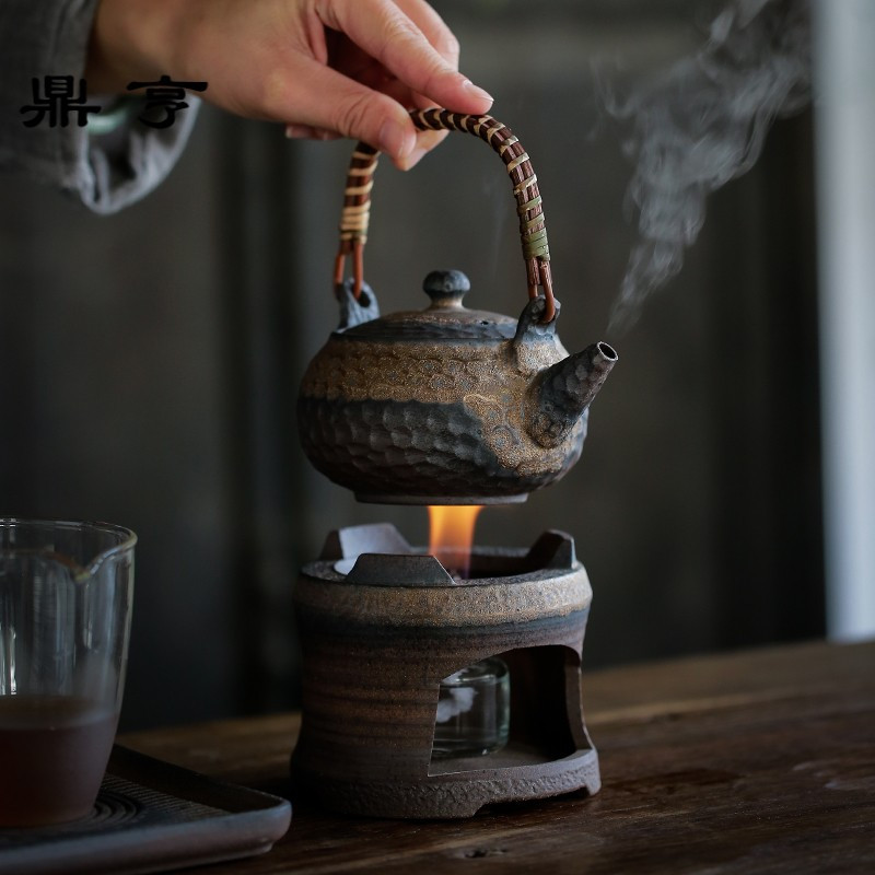 鼎亨日式简约功夫茶具陶瓷干泡小茶盘阳台禅意茶道煮茶壶茶杯套装