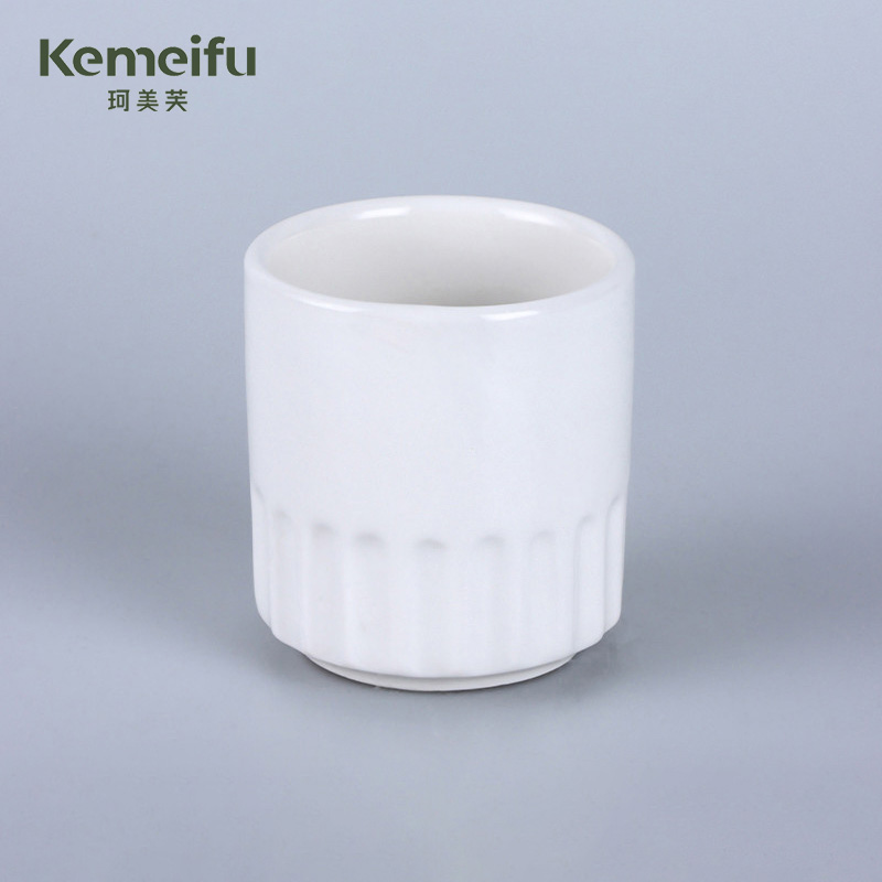 珂美芙 纯白陶瓷小茶杯餐杯半纹杯 250ml 个高清大图