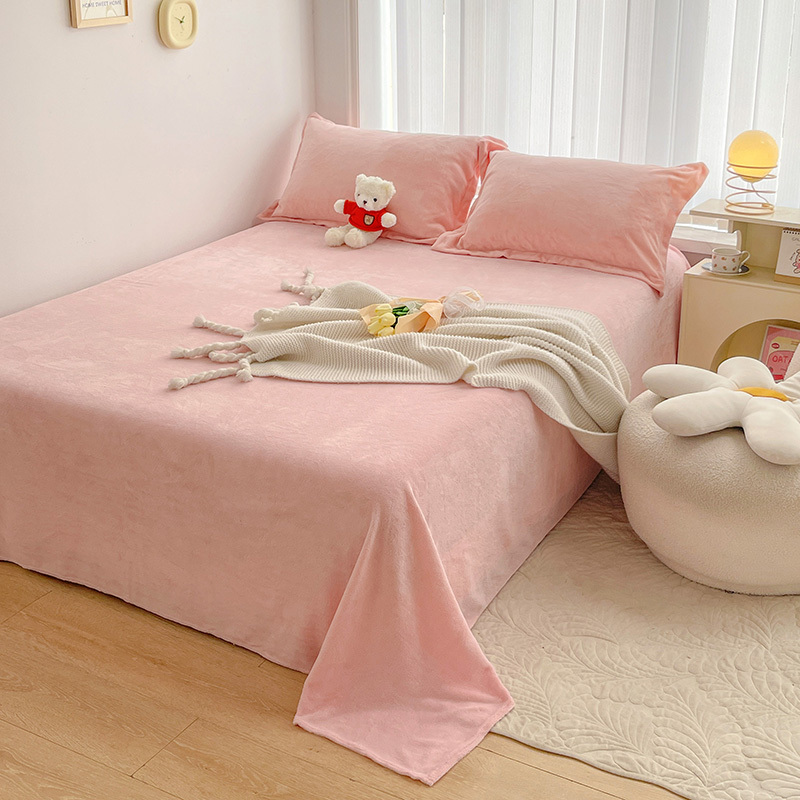 卡洛儿杜香a类牛奶绒珊瑚绒床单单件加厚法兰绒单床笠冬季加绒保暖