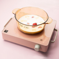 美国worldkitchen梦幻电陶炉家用爆炒新款火锅炉煮茶炉送康宁餐具 蔷薇粉