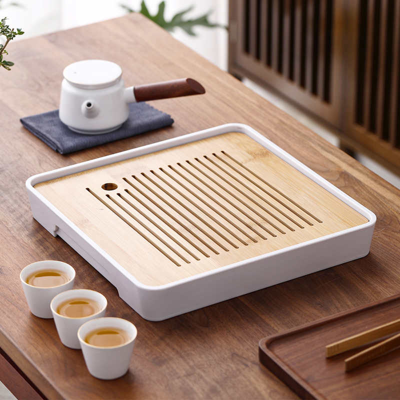 言艺 茶盘茶台茶托盘竹制密胺功夫茶盘 悟然正方高清大图