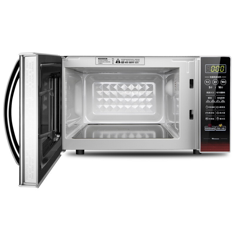 美的(Midea)微波炉EM7KCGW3-NR快捷微波炉微电脑操控微波功能智能蒸煮菜单20升平板加热