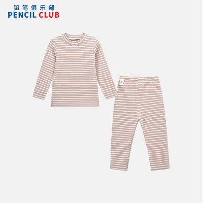 【1件3折】铅笔俱乐部童装2025秋冬新款宝宝家居服两件套男小童套装女小童打底衫 卡其 100