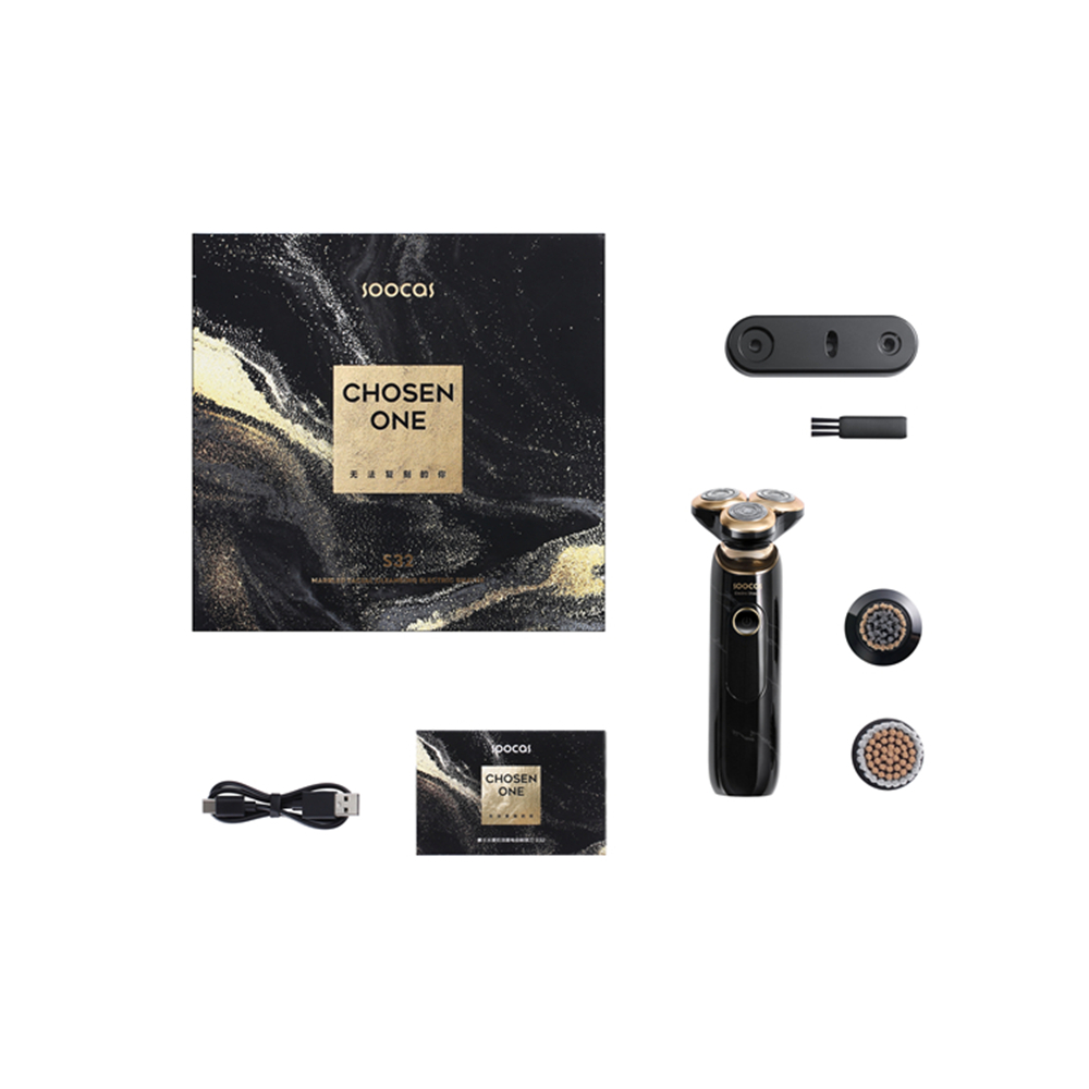 素士 SOOCAS 凌朗顺滑型洁面电动剃须刀S32 洁面剃须刀 男士电动剃须刀 全身水洗干湿双剃三刀头刮胡刀礼盒高清大图