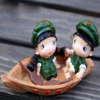 汽车用品车载摆件装饰 可爱红军复古风小情侣 汽车家居摆件 单个装 下单请备注款式