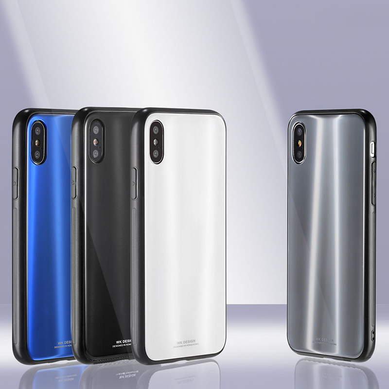 极光iPhoneX手机壳钢化玻璃壳苹果X琉璃iPhone8保护壳防摔 iPhone X保护套 黑色