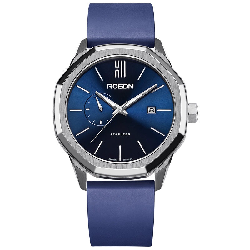 劳士顿(ROSDN)无畏系列手表男自动机械表运动简约胶带男士怀表时尚精选国产潮流男表G2190 梦之蓝