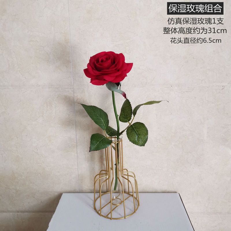 敬平 Jing Ping 花瓶 花艺敬平北欧创意家居奶茶店桌面装饰假花金色花瓶 铁艺办公桌ins风小摆件 推荐 保湿玫瑰组合 价格图片品牌报价 苏宁易购梦舟家居专营店