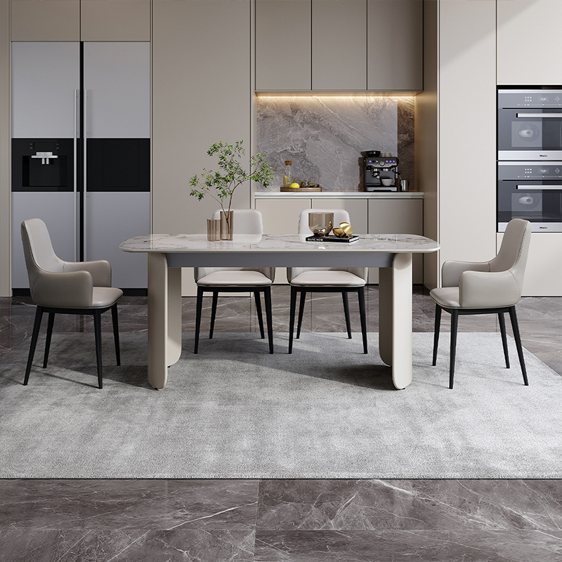 芝华仕cheers芝华仕意式极简岩板餐桌轻奢简约小户型长方型饭桌椅子