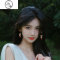 JiMi淡水珍珠花朵红色耳环古风耳饰小众女民族风耳坠轻奢高级感