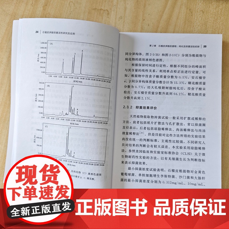 石榴皮多酚抑菌活性研究及应用 石榴与石榴皮资源概况 石榴皮多酚组成 生物活性及提纯化方法 食品科学及生物医药领域科研教学高清大图